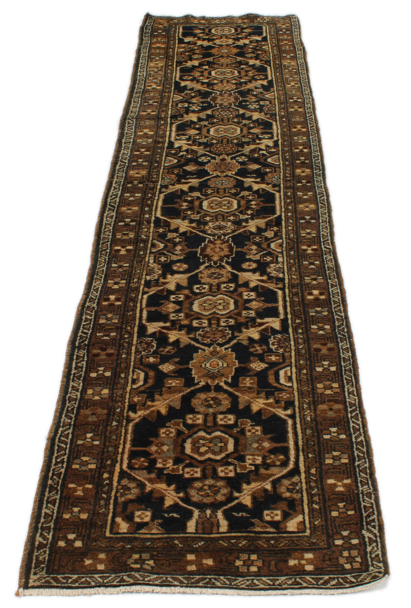 2x10 Charcoal and Brown Persian Runner