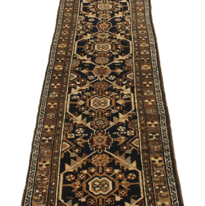 2x10 Charcoal and Brown Persian Runner