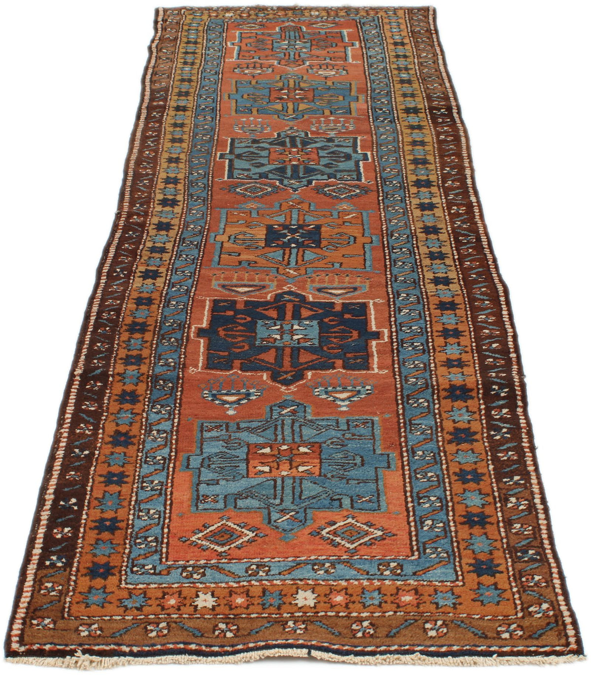 3x9 Rust and Multicolor Persian Runner