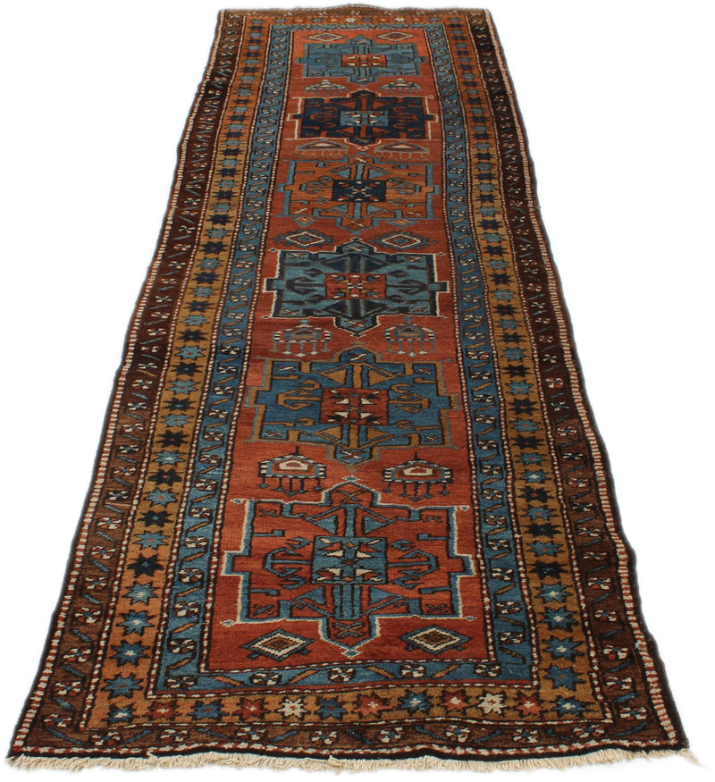 3x9 Rust and Multicolor Persian Runner