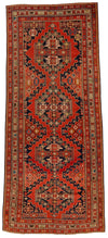 4x10 Orange and Multicolor Turkish Traditional Runner