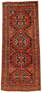 4x10 Orange and Multicolor Turkish Traditional Runner
