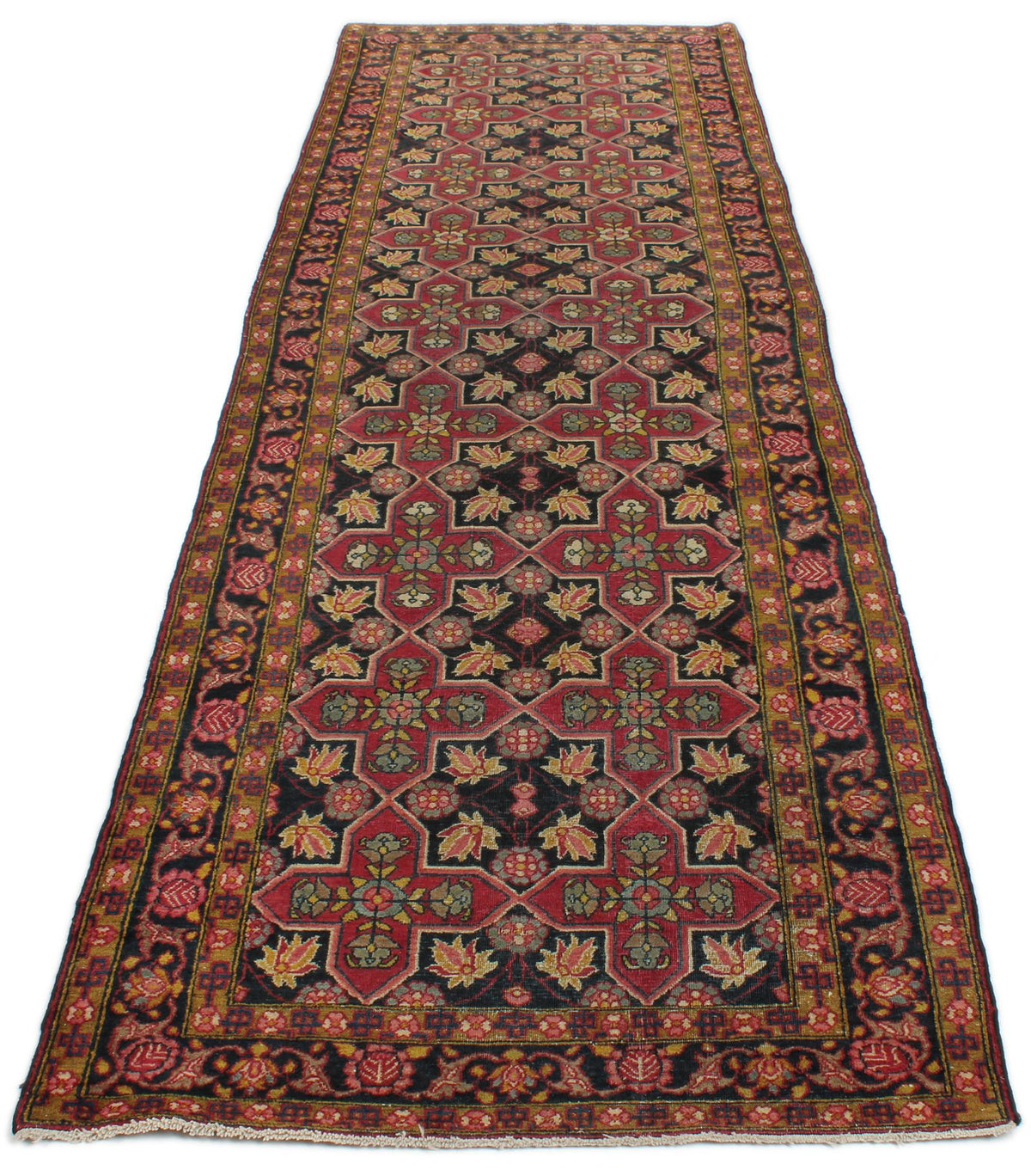 4x13 Charcoal and Multicolor Persian Runner