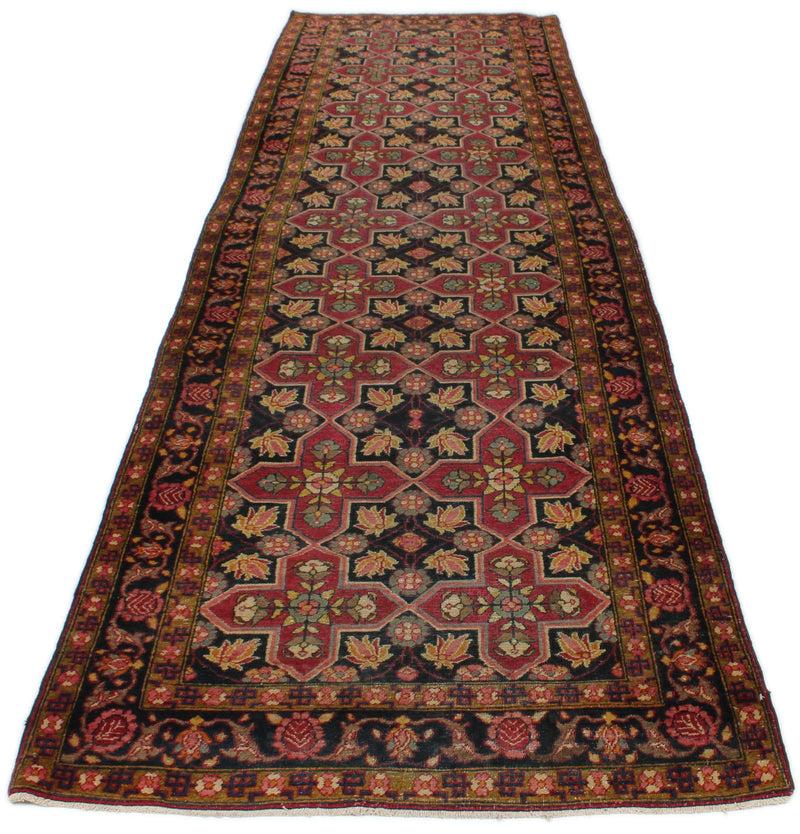 4x13 Charcoal and Multicolor Persian Runner