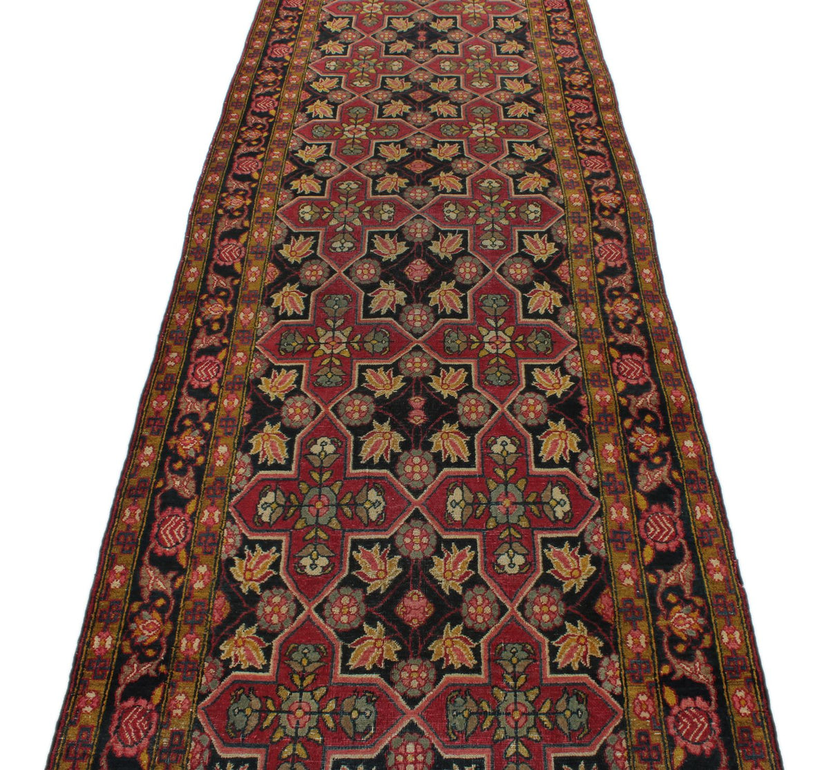 4x13 Charcoal and Multicolor Persian Runner