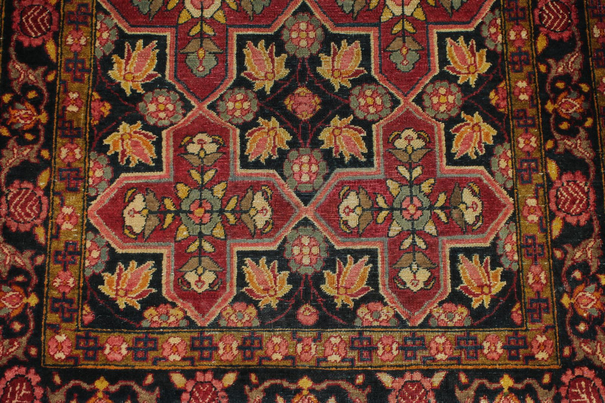 4x13 Charcoal and Multicolor Persian Runner