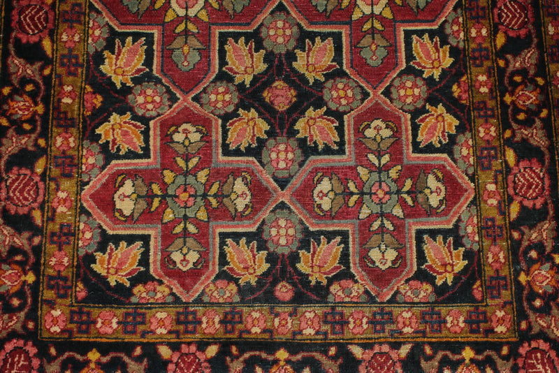 4x13 Charcoal and Multicolor Persian Runner