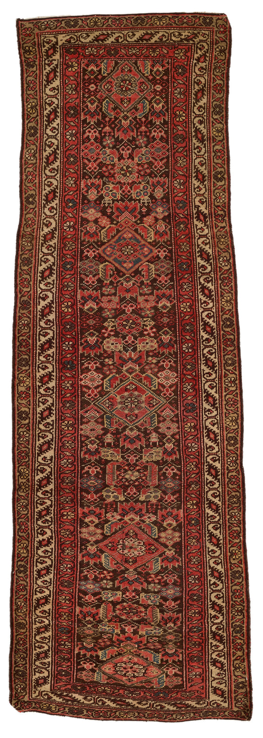 3x10 Brown and Ivory Persian Runner