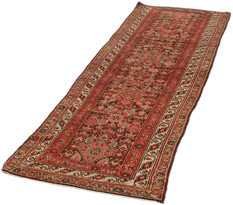 3x10 Brown and Ivory Persian Runner