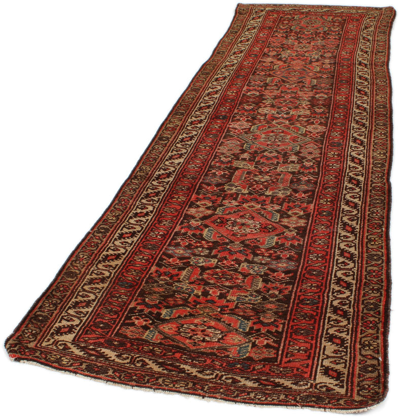 3x10 Brown and Ivory Persian Runner