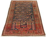 2x6 Blue and Rust Kazak Tribal Runner