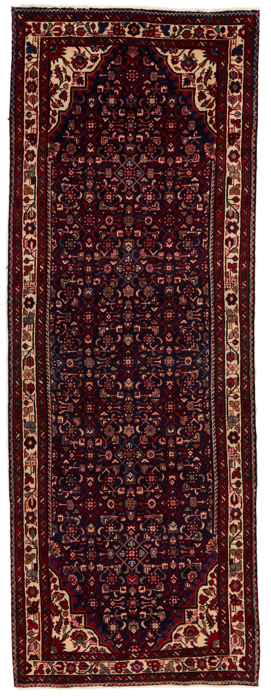 4x10 Navy and Ivory Persian Traditional Runner