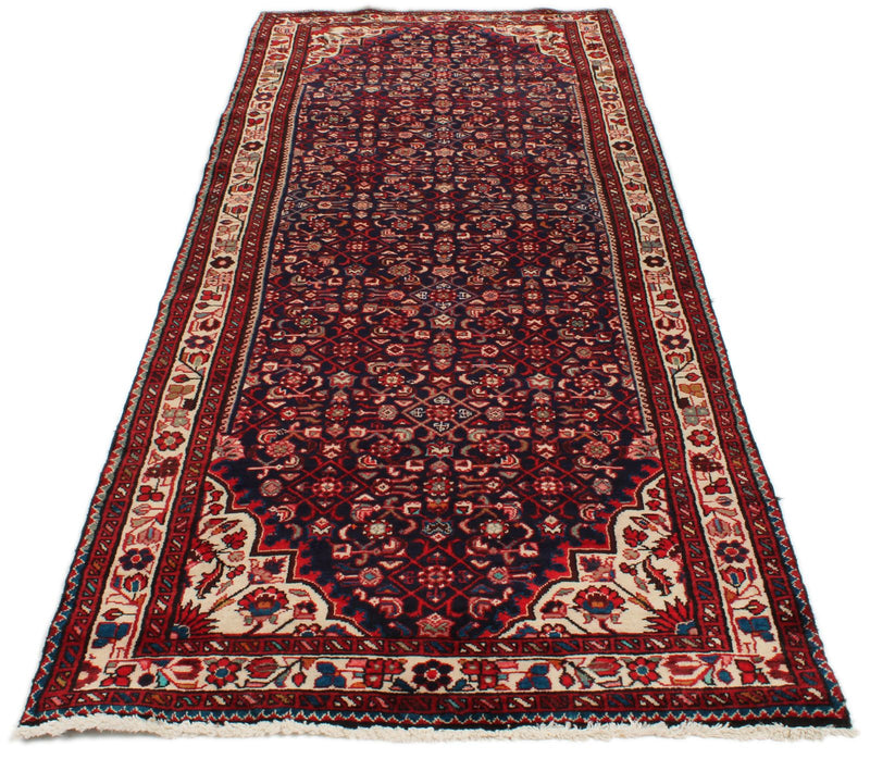 4x10 Navy and Ivory Persian Traditional Runner