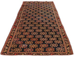 4x9 Navy and Brown Kazak Tribal Runner