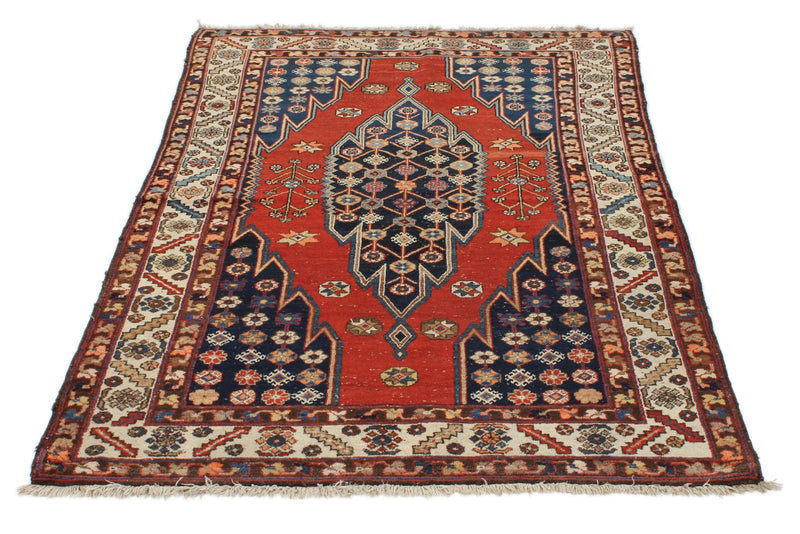 4x6 Red and Ivory Turkish Persian Rug