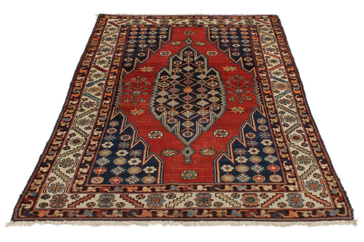 4x6 Red and Ivory Turkish Persian Rug