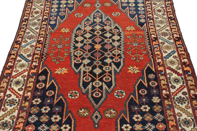 4x6 Red and Ivory Turkish Persian Rug