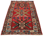 3x7 Red and Ivory Kazak Tribal Runner