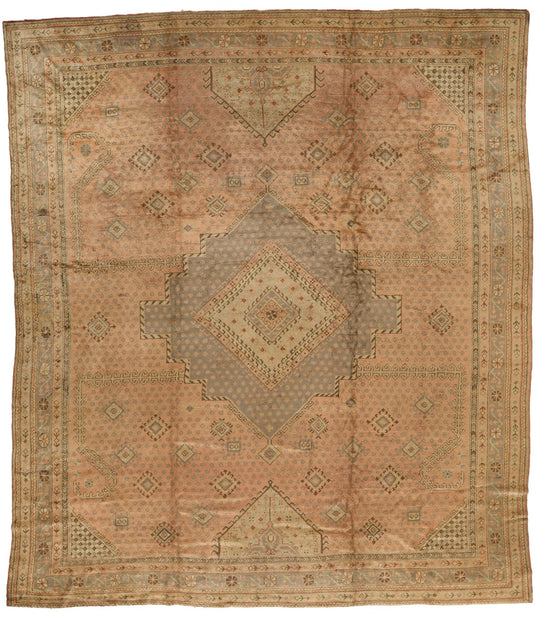11x13 Rust and Gray Turkish Oushak Rug