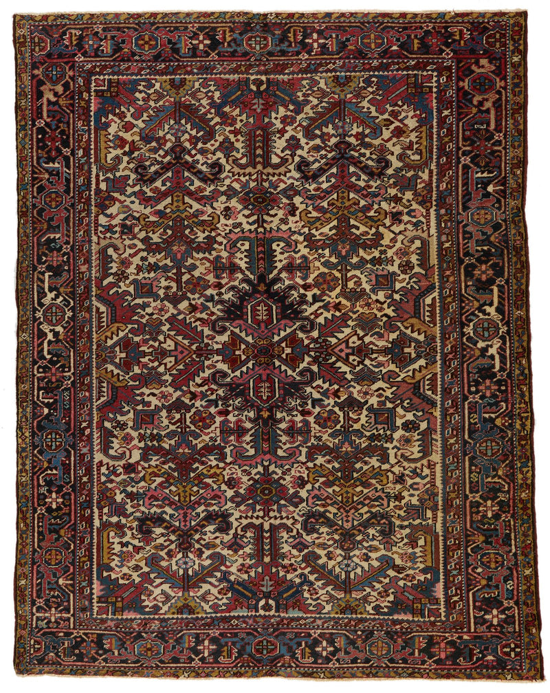 7x9 Beige and Multicolor Persian Rug