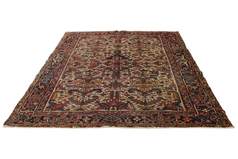 7x9 Beige and Multicolor Persian Rug