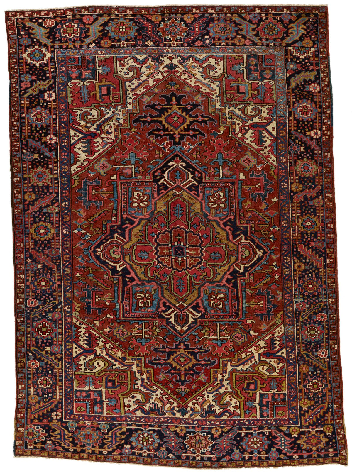 8x11 Red and Charcoal Persian Rug