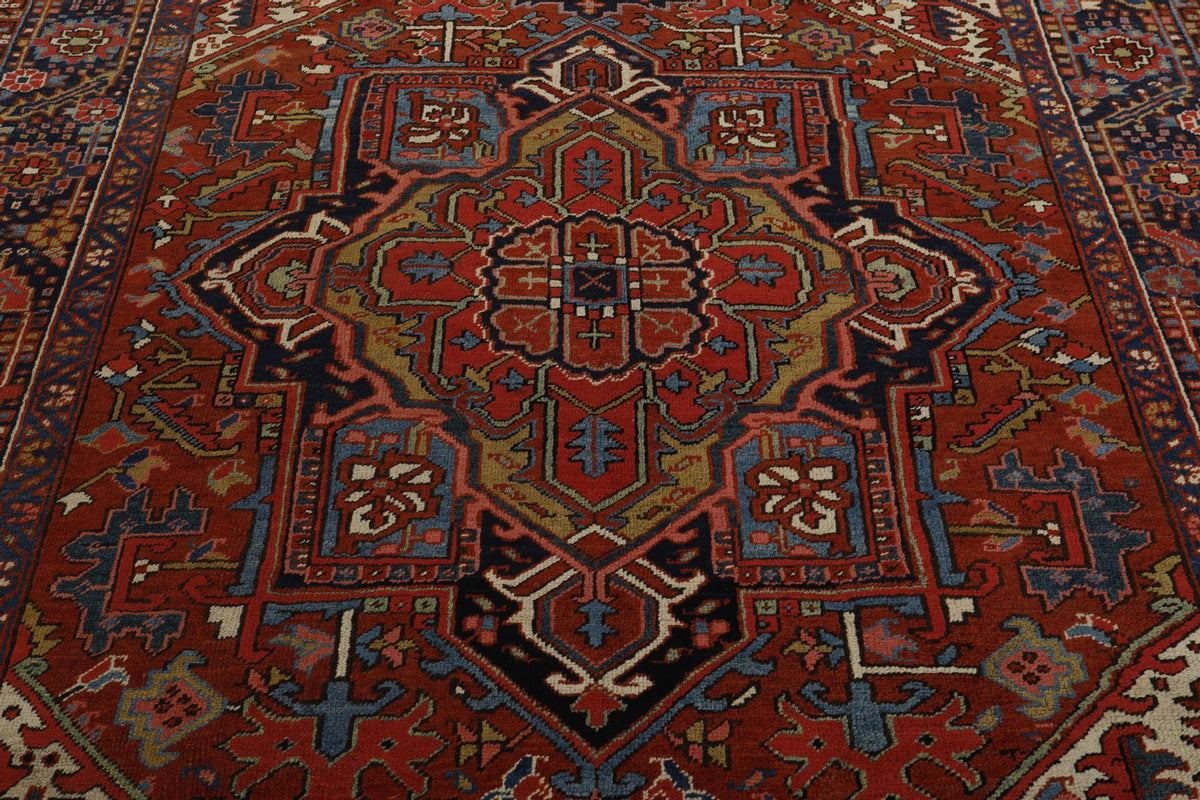 8x11 Red and Charcoal Persian Rug