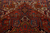 8x11 Red and Charcoal Persian Rug