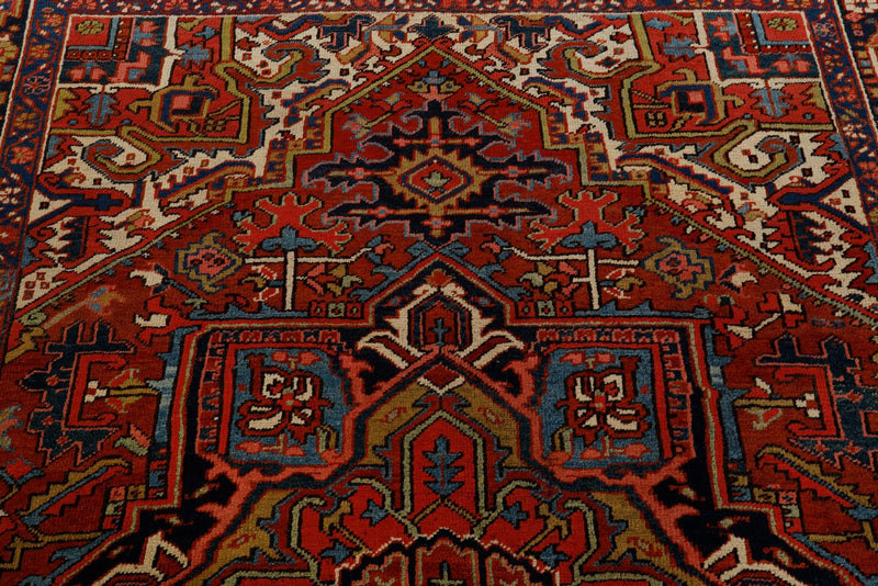 8x11 Red and Charcoal Persian Rug