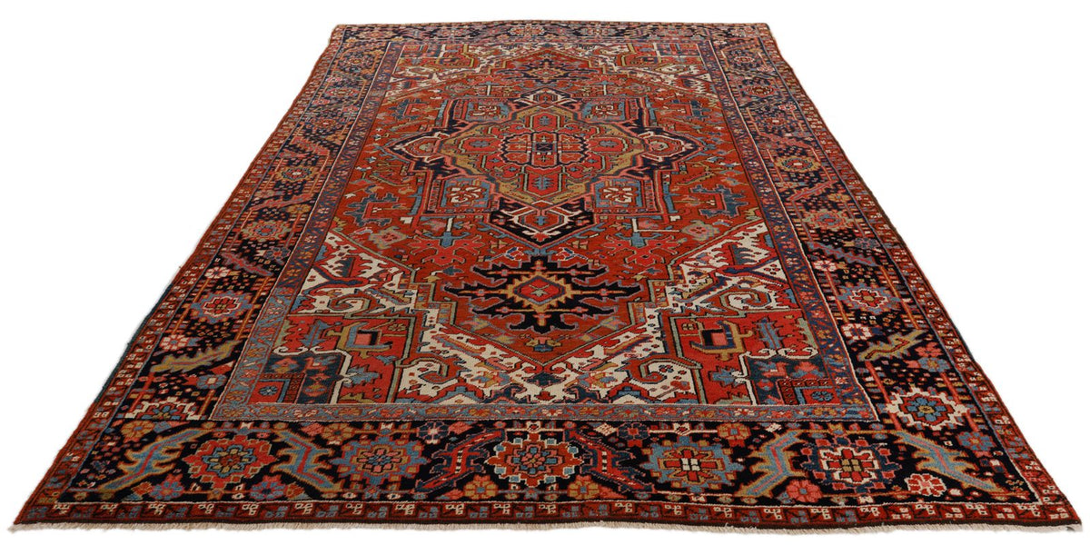 8x11 Red and Charcoal Persian Rug
