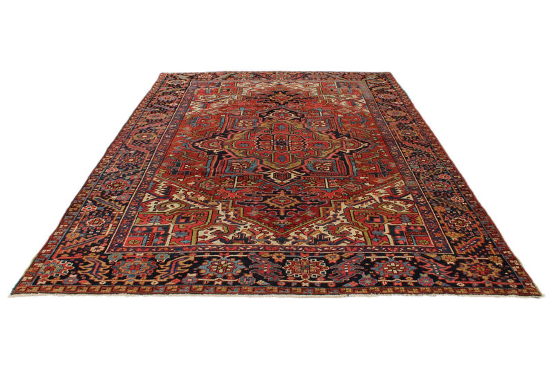 8x11 Red and Charcoal Persian Rug