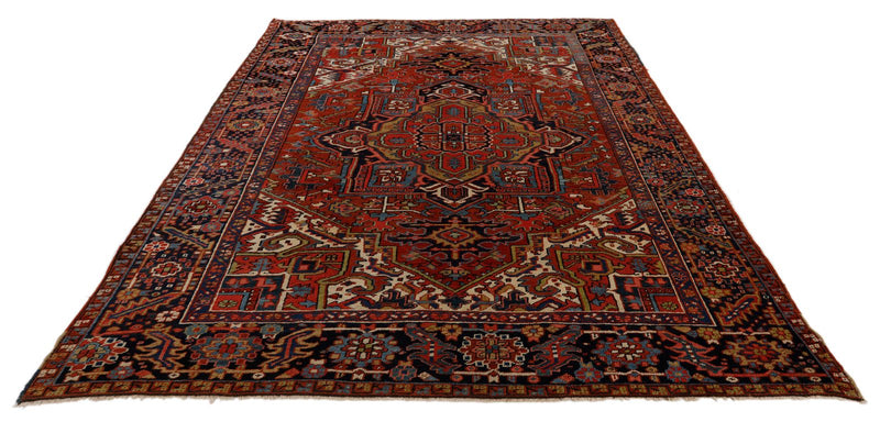 8x11 Red and Charcoal Persian Rug