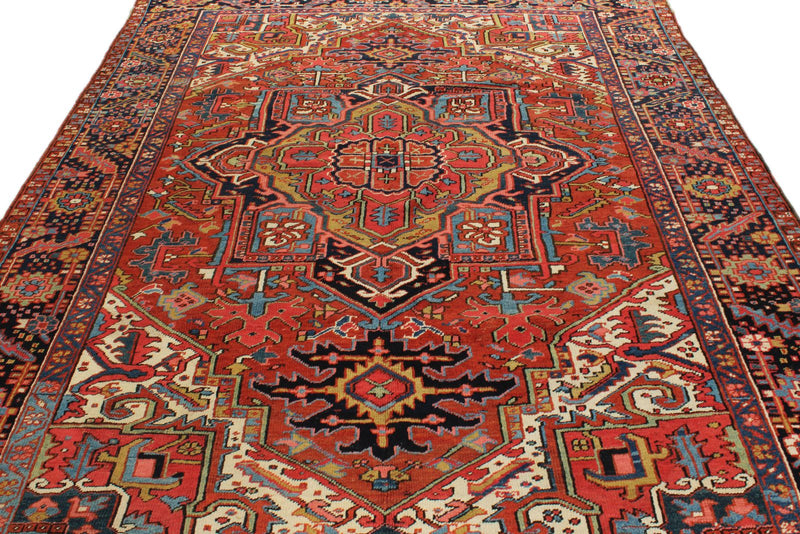 8x11 Red and Charcoal Persian Rug