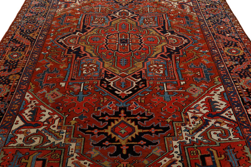 8x11 Red and Charcoal Persian Rug