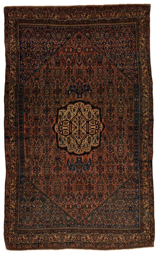8x12 Rust and Beige Anatolian Tribal Rug