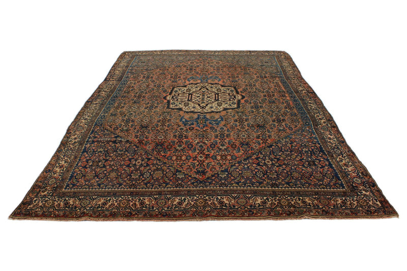 8x12 Rust and Beige Anatolian Tribal Rug