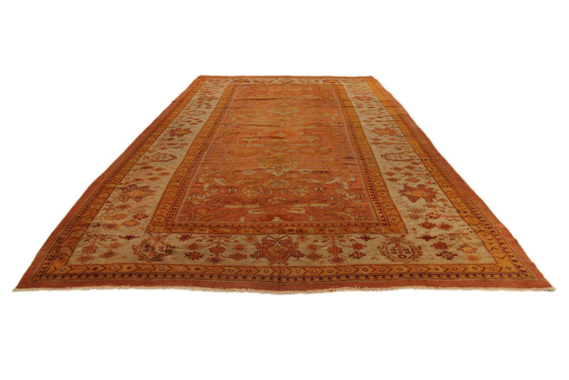 10x16 Rust and Ivory Turkish Oushak Rug