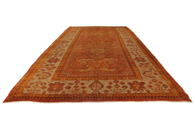 10x16 Rust and Ivory Turkish Oushak Rug