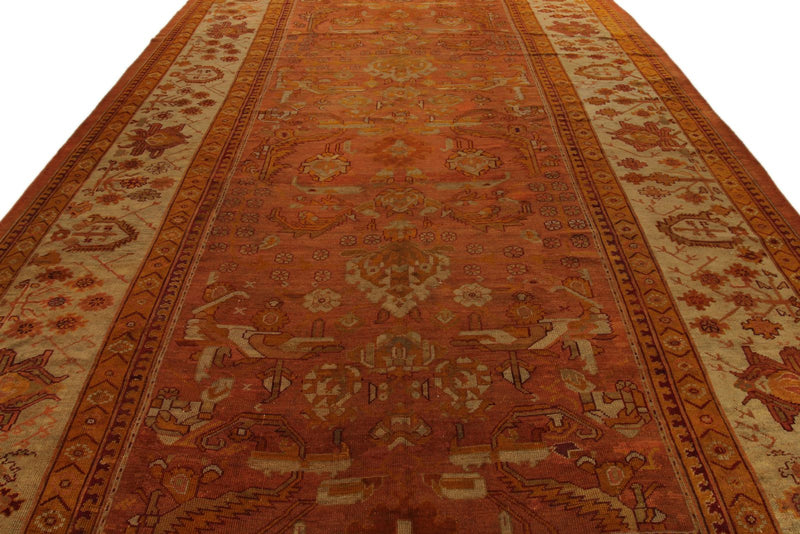 10x16 Rust and Ivory Turkish Oushak Rug