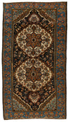 6x10 Ivory and Blue Turkish Persian Rug