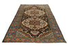 6x10 Ivory and Blue Turkish Persian Rug
