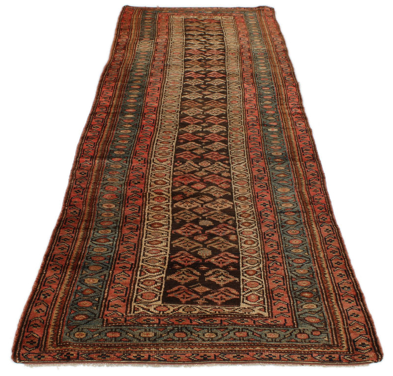 3x12 Brown and Multicolor Persian Traditional Runner