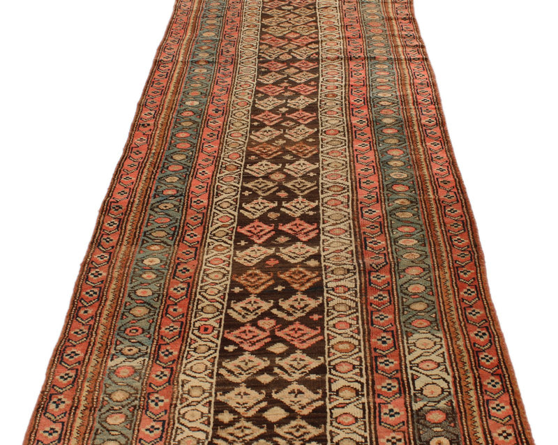 3x12 Brown and Multicolor Persian Traditional Runner