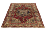 4x6 Burgundy and Ivory Persian Rug