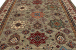 9x12 Navy and Burgundy Kazak Tribal Rug