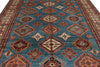 9x12 Blue and Ivory Kazak Tribal Rug