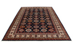 9x12 Navy and Ivory Kazak Tribal Rug