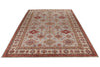 9x12 Light Gray and Ivory Kazak Tribal Rug