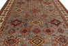 9x12 Light Gray and Ivory Kazak Tribal Rug