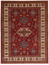 9x12 Red and Ivory Kazak Tribal Rug